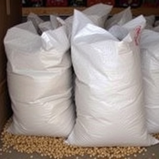 Suet pellets in large storage bags