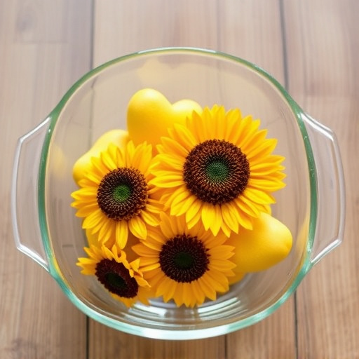 Sunflower hearts in a clear dish
