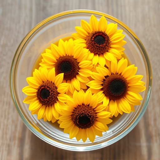 Sunflower hearts in a clear dish
