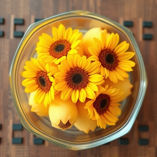 Sunflower hearts in a clear dish
