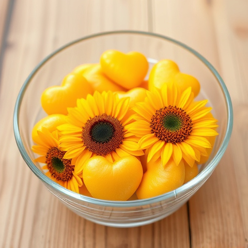 Sunflower hearts in a clear dish