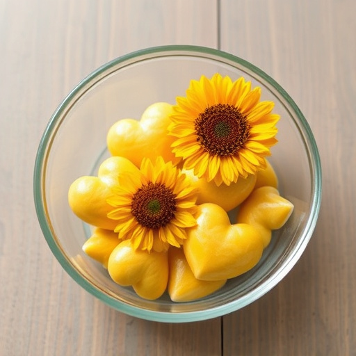 Sunflower hearts in a clear dish