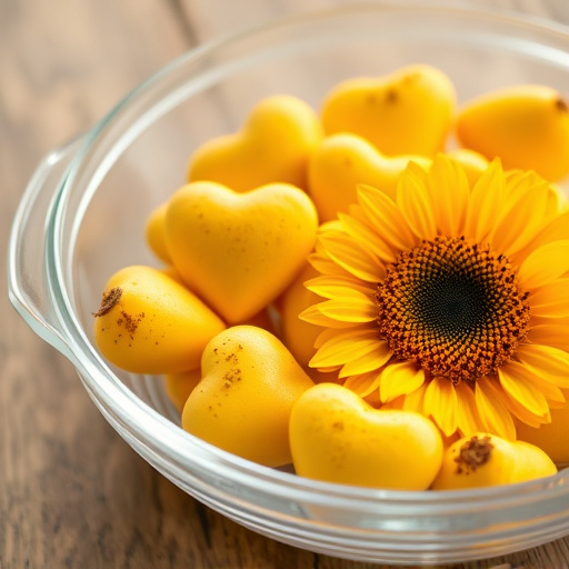 Sunflower hearts in a clear dish