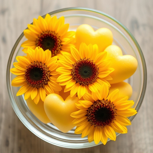 Sunflower hearts in a clear dish
