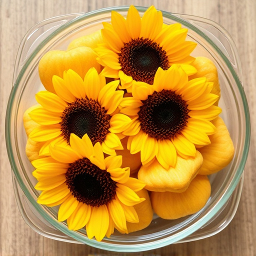 Sunflower hearts in a clear dish