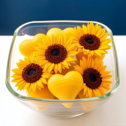 Sunflower hearts in a clear dish