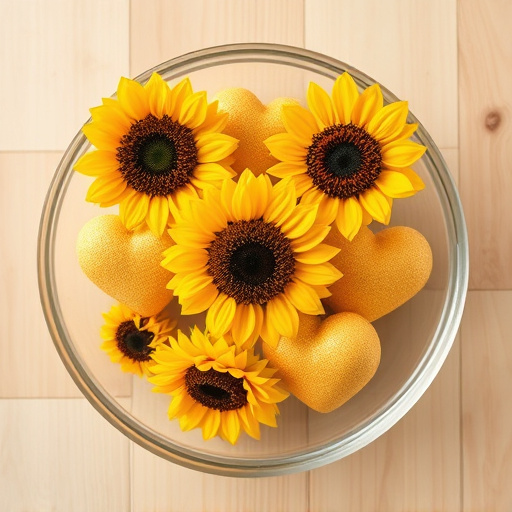 Sunflower hearts in a clear dish