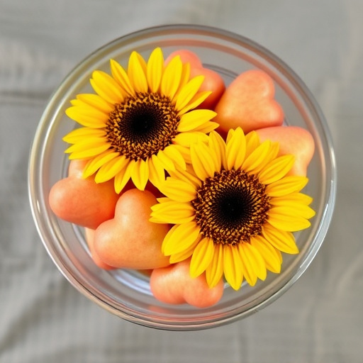 Sunflower hearts in a clear dish