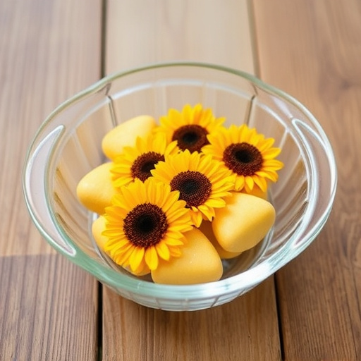 Sunflower hearts in a clear dish