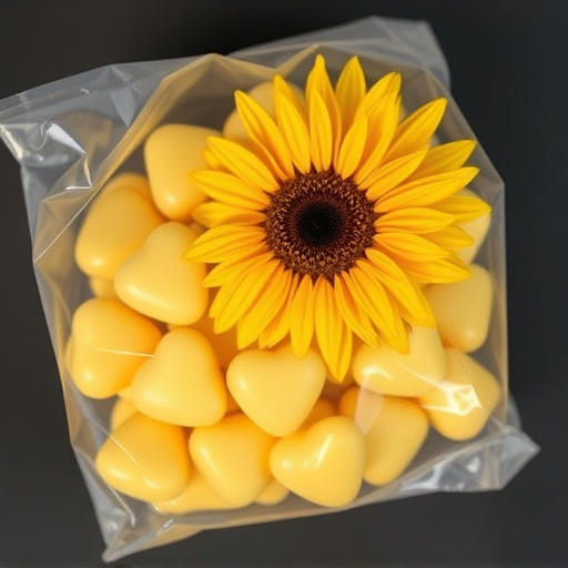 Sunflower hearts in clear plastic bag
