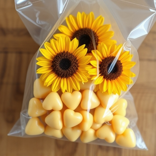 Sunflower hearts in clear plastic bag
