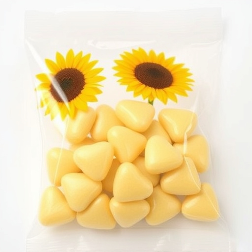 Sunflower hearts in clear plastic bag
