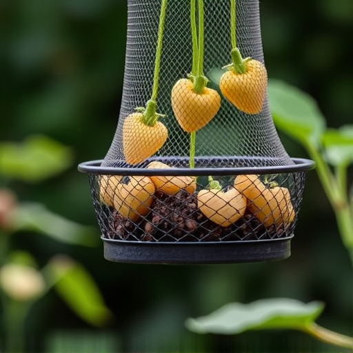 Sunflower hearts in hanging mesh feeder
