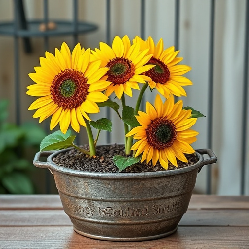 Sunflower hearts in rustic seed container