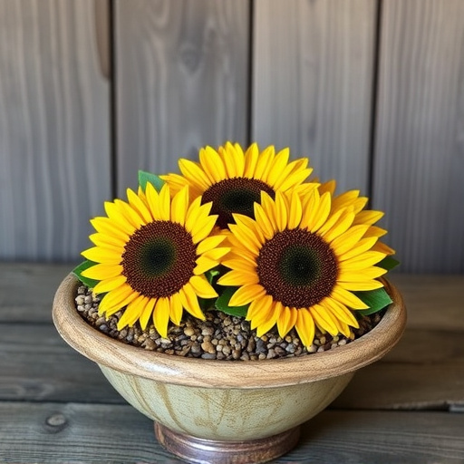 Sunflower hearts in rustic seed container