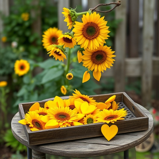 Sunflower hearts poured into bird table tray