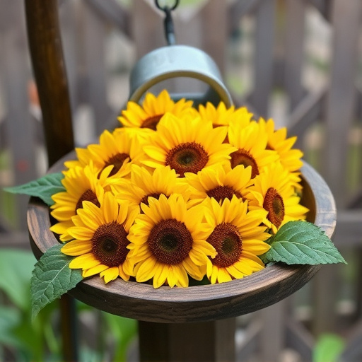 Sunflower hearts poured into bird table tray