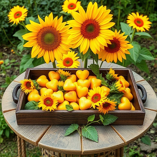 Sunflower hearts poured into bird table tray