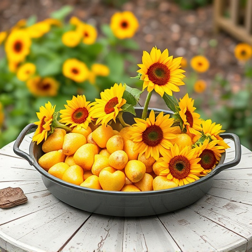 Sunflower hearts poured into bird table tray