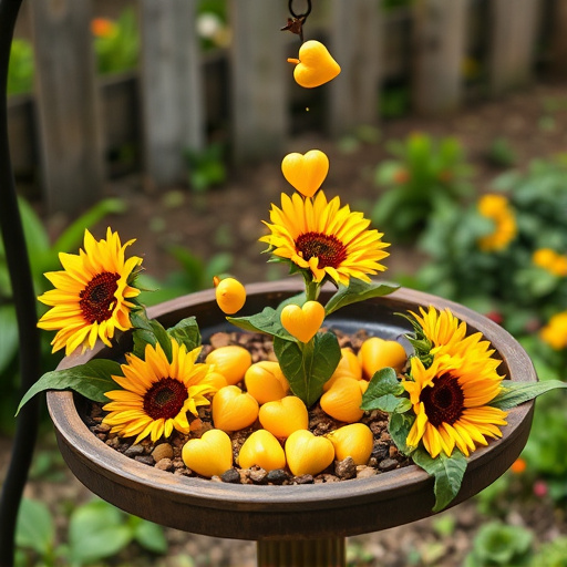 Sunflower hearts poured into bird table tray