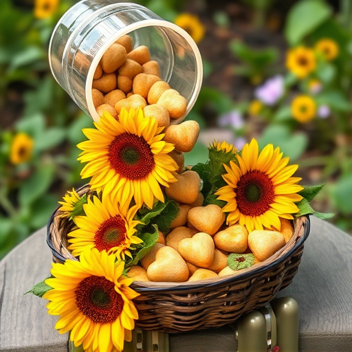 Sunflower hearts poured into bird table tray