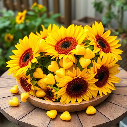 Sunflower hearts poured into bird table tray