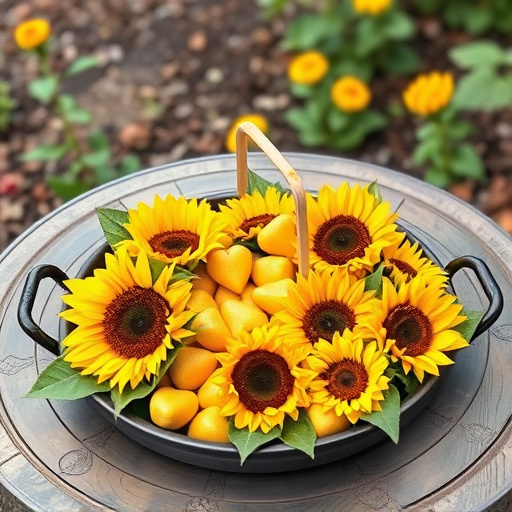 Sunflower hearts poured into bird table tray