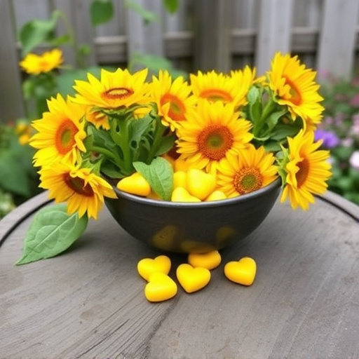 Sunflower hearts poured into bird table tray
