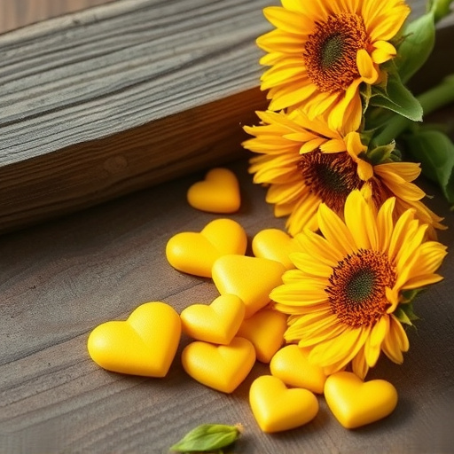 Sunflower hearts spilling onto wooden surface