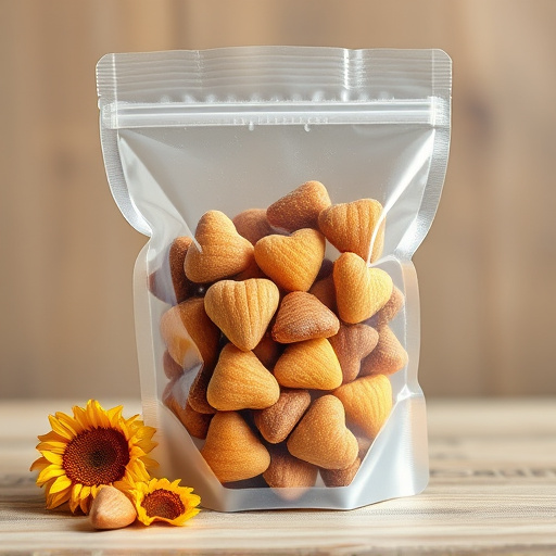 Transparent pouch of sunflower hearts seeds