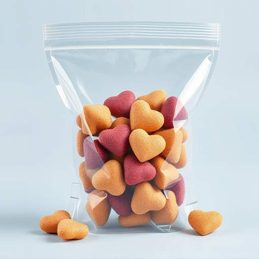 Transparent pouch of sunflower hearts seeds