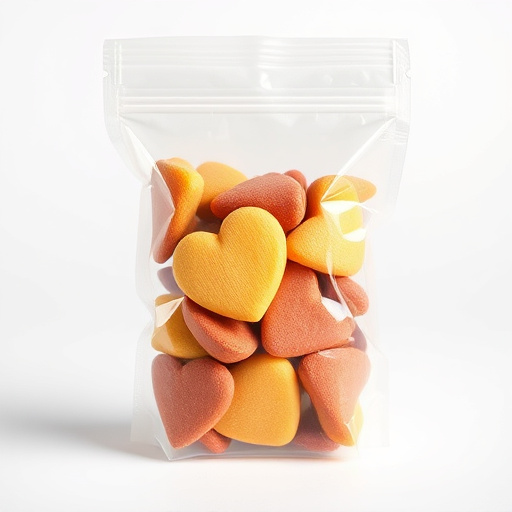 Transparent pouch of sunflower hearts seeds