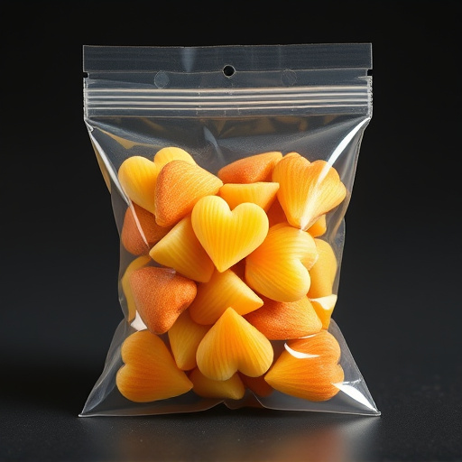 Transparent pouch of sunflower hearts seeds