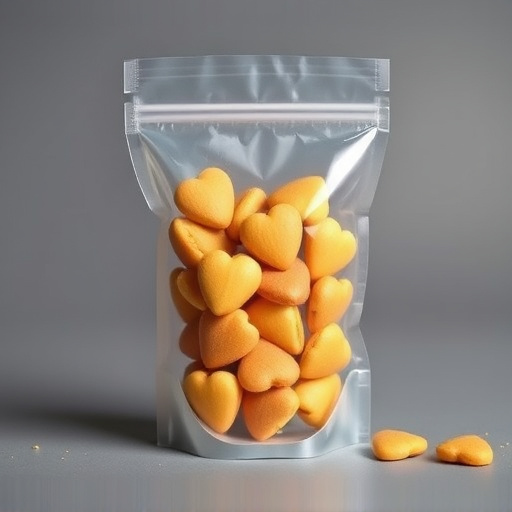 Transparent pouch of sunflower hearts seeds