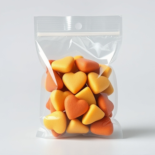 Transparent pouch of sunflower hearts seeds