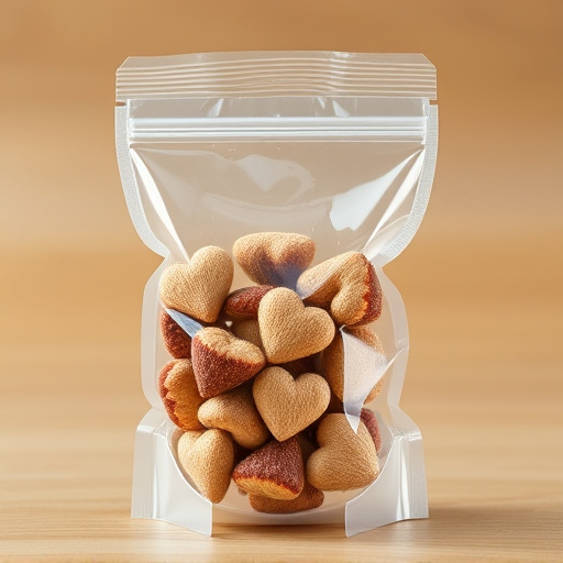 Transparent pouch of sunflower hearts seeds