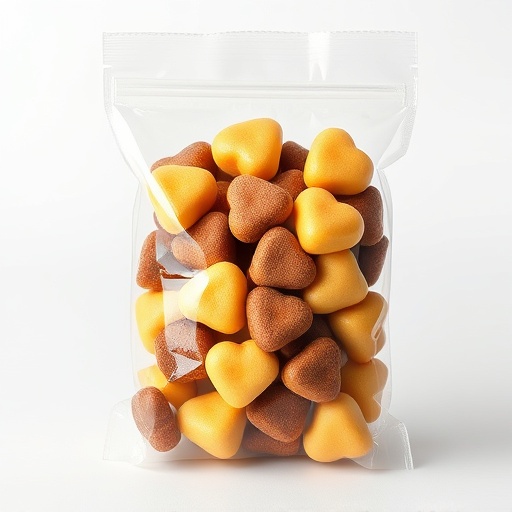 Transparent pouch of sunflower hearts seeds