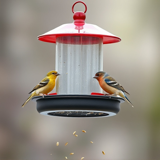 Tray-style feeder catching falling bird seed