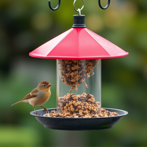 Tray-style feeder catching falling bird seed