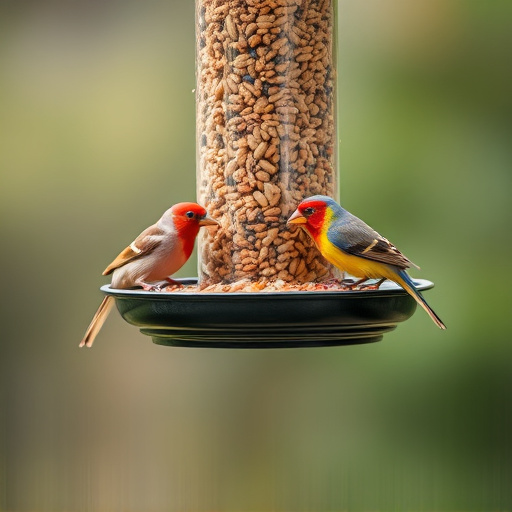 Tray-style feeder catching falling bird seed
