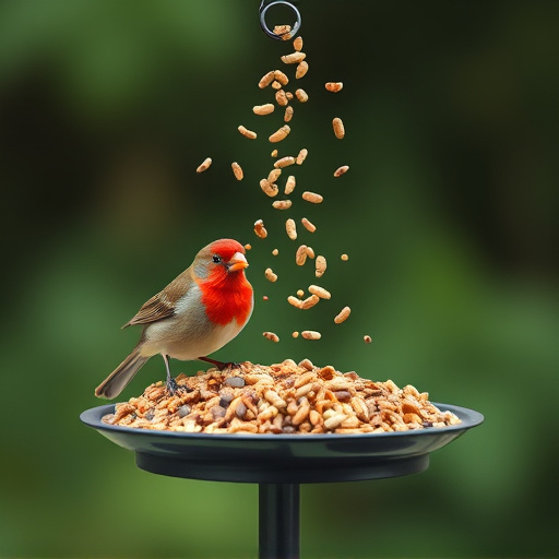 Tray-style feeder catching falling bird seed