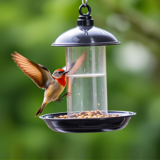 Tray-style feeder catching falling bird seed