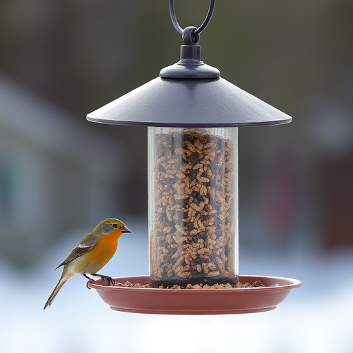 Tray-style feeder catching falling bird seed