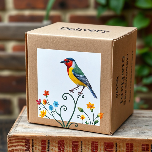 UK delivery box with bird seed label