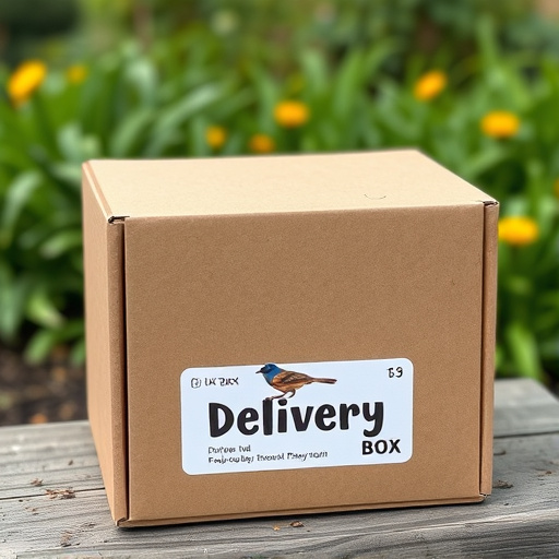 UK delivery box with bird seed label