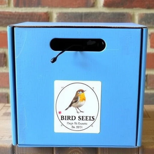 UK delivery box with bird seed label