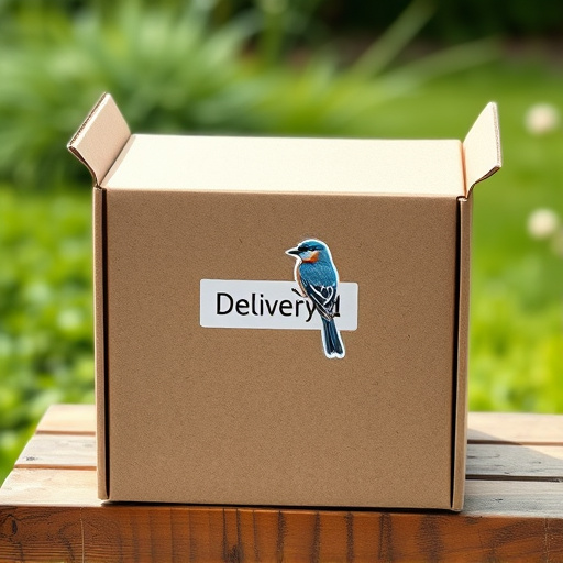 UK delivery box with bird seed label