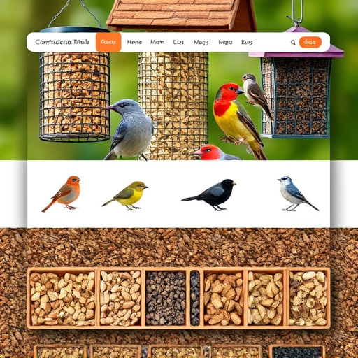 Variety of bird feed on website