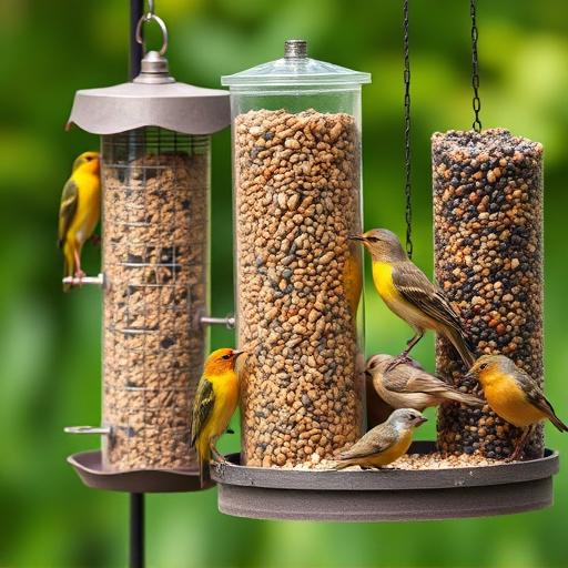 Variety of bird feed on website