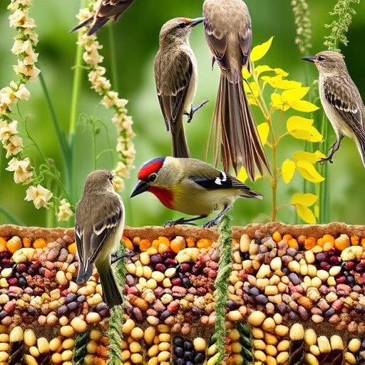 Variety of seeds for small garden birds